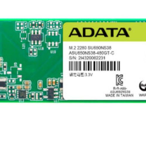 Unidad de Estado Sólido ADATA Ultimate SU650 – M.2 – 480GB – SATA 3 – ASU650NS38-480GT-C