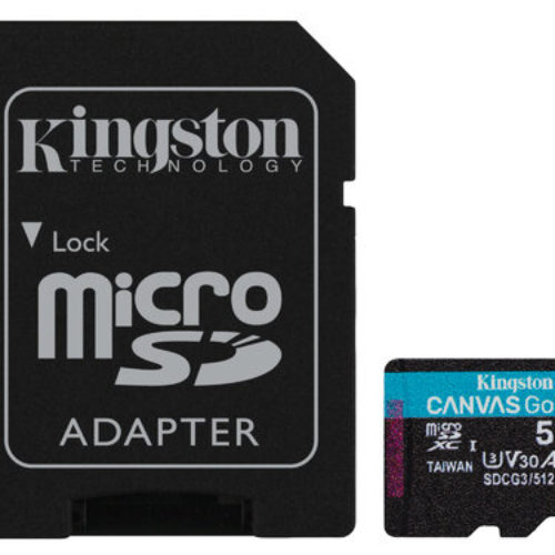 Memoria MicroSDXC Kingston Technology Canvas Goo! Plus – 512GB – Clase 10 – UHS-II – Con Adaptador – SDCG3/512GB