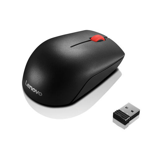 Mouse Lenovo Compacto Esencial – Inalámbrico – USB – Negro – 4Y50R20864