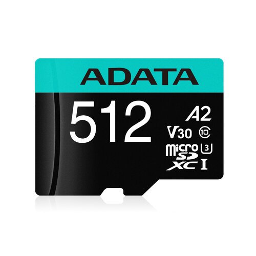 Memoria MicroSDXC ADATA Premier Pro – 512GB – Clase 10 – C/Adaptador – AUSDX512GUI3V30SA2-RA1