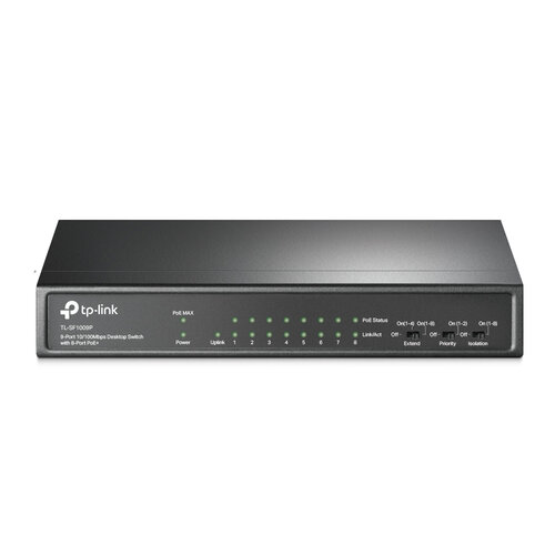 Switch TP-LINK TL-SF1009P – 9 Puertos – Fast Ethernet – PoE – No Gestionado – TL-SF1009P