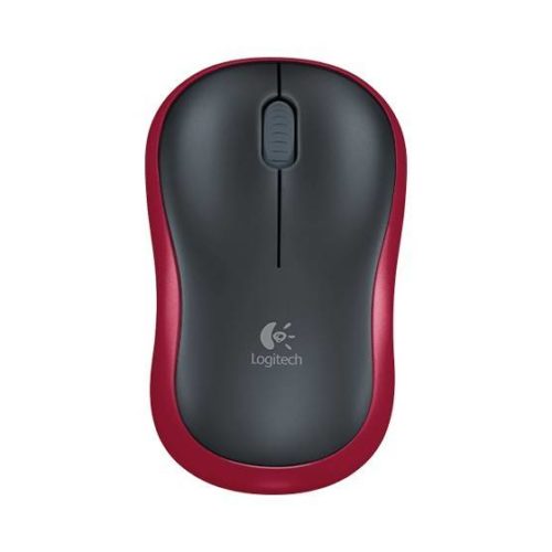 Mouse Logitech M185 – Inalámbrico – USB – Negro con Rojo – 910-003635