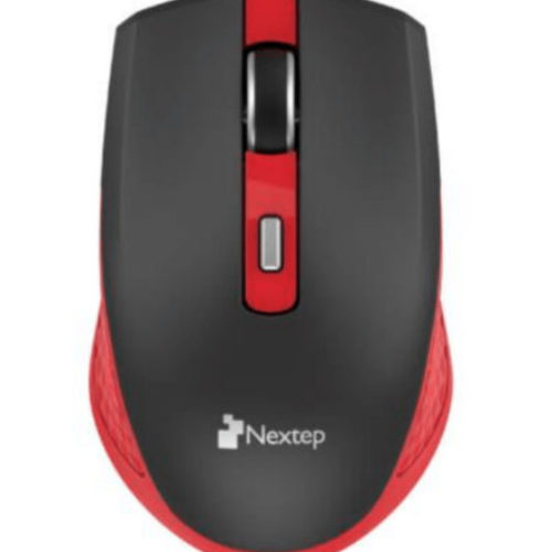 Mouse Nextep NE-413NR – Inalámbrico – USB – Negro con Rojo – NE-413NR