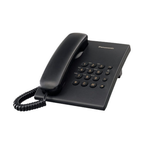 Teléfono Panasonic KX-TS500 – Alámbrico – Básico – Sin Memorias – Negro – KX-TS500MEB