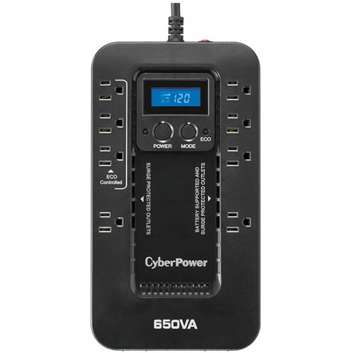 No Break CyberPower EC650LCD – 650VA/390W – 8 Contactos – En espera – LCD – EC650LCD