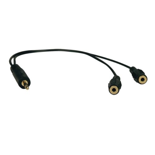 Tripp Lite P313 001 Divisor En pYp Adaptador De Cable 3.5 Mm Mini Estéreo Para Bocinas Y Audífonos (M A 2X H), 0.31 M [1 Pie] – P313-001