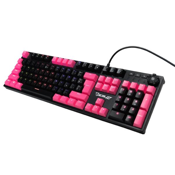 Teclado Gamer Ocelot OGMK04 - Alámbrico - RGB - Español - Negro con Rosa - KB-826 - Imagen 2