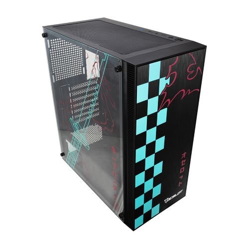 Gabinete Gamer Ocelot OC-BLACK KATANA – Media Torre – ATX/Micro ATX/E-ATX/ITX – 3 Ventiladores – Panel Lateral – OC-BLACK KATANA