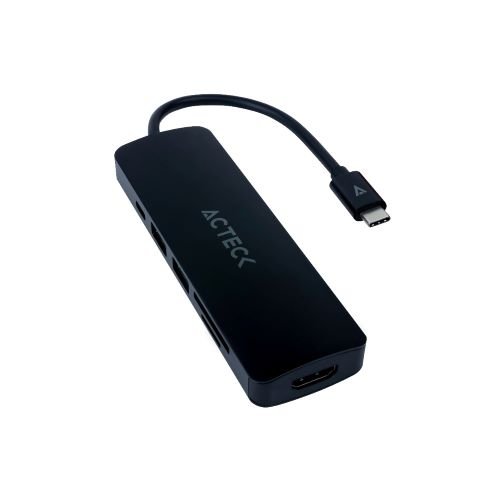 Hub USB Acteck GATE 6 DH660 – USB-C a HDMI – 2x USB – USB-C – Lector TF/ Lector SD – AC-934619