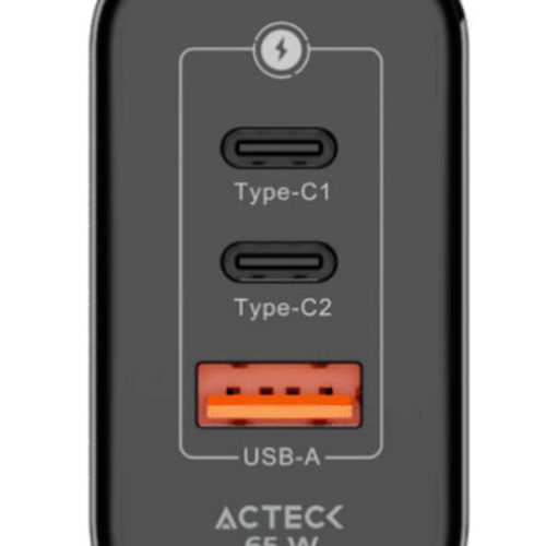 Cargador de Pared Acteck Energon Prime CP665 – 65W – 2x USB-C – 1x USB-A – AC-935579