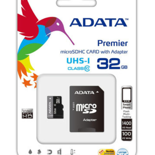 Memoria MicroSDHC ADATA – 32GB – Clase 10 – UHS-I – AUSDH32GUICL10-RA1