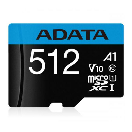 Memoria MicroSDXC ADATA Premier – 512GB – Clase 10 – UHS-I – C/Adaptador – AUSDX512GUICL10A1-RA1