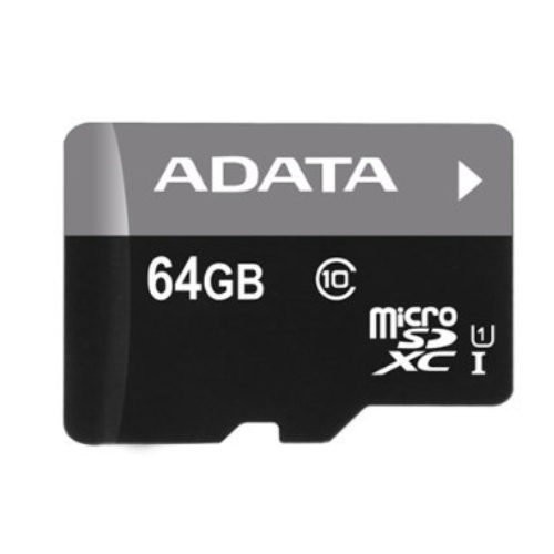 Memoria MicroSDXC ADATA – 64GB – Clase 10 – UHS-I – C/Adaptador – AUSDX64GUICL10-RA1