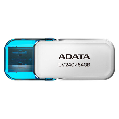 Memoria USB ADATA UV240 – 64GB – USB 2.0 – Blanco – AUV240-64G-RWH