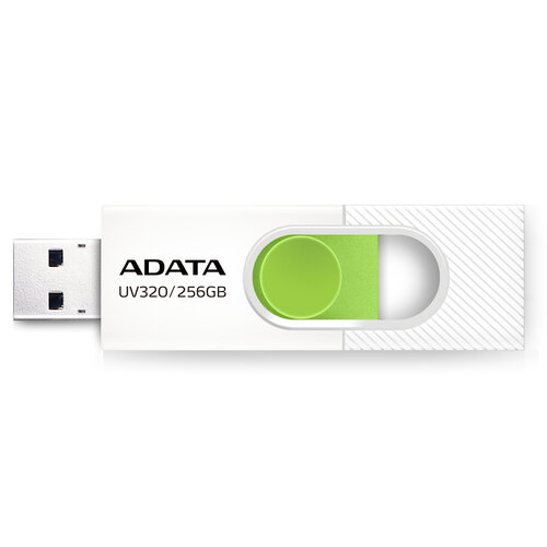 Memoria USB ADATA UV320 – 256GB – USB 3.2 – Blanco con Verde – AUV320-256G-RWHGN