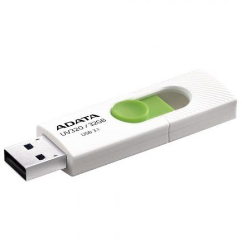 Memoria USB ADATA UV320 – 32GB – USB 3.1 – Blanco/verde – AUV320-32G-RWHGN
