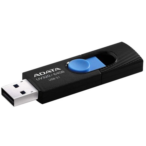 Memoria USB ADATA UV320 – 64GB – USB 3.1 – Negro/Azul – AUV320-64G-RBKBL