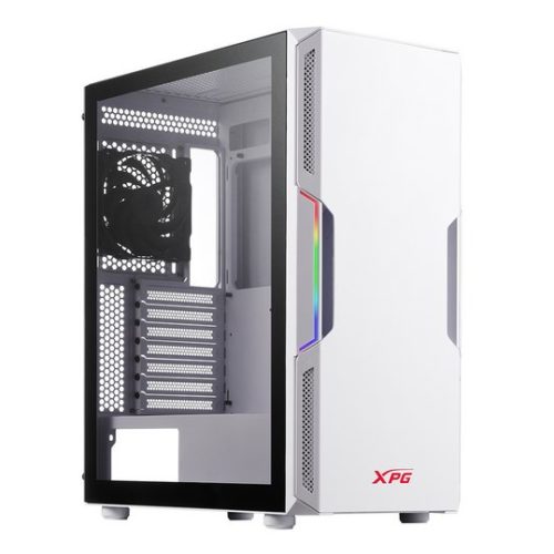Gabinete Gamer ADATA XPG STARKER – ATX/Micro ATX/Mini ITX – 2 Ventiladores – Panel Lateral – Blanco – STARKER-WHCWW