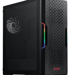 Gabinete Gamer ADATA XPG STARKER AIR - Media Torre - ATX/Micro ATX/Mini ITX - 2 Ventiladores - Panel Lateral - Negro - STARKERAIR-BKCWW