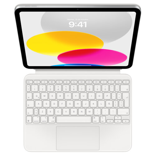 Teclado Apple Magic Keyboard Folio – Español (Latinoamérica) – Blanco – para iPad (10ma Gen) – MQDP3LA/A