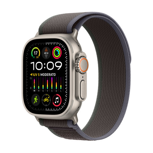 Apple Watch Ultra 2 OLED – 49mm – GPS – Celular – Titanio – Banda Negro con Azul – MRF53LZ/A