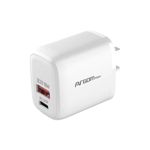 Cargador de Pared ArgomTech ARG-AC-0115WT – 38W – USB-C – USB – Blanco – ARG-AC-0115WT