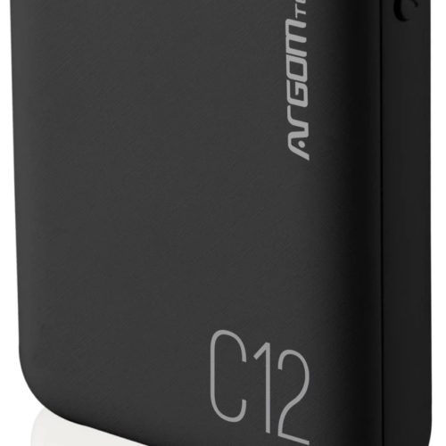 Power Bank ArgomTech C12 – 12000 mAh – USB – Negro – ARG-PB-1138BK