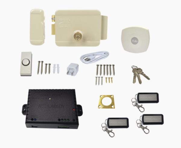 Kit Cerradura y HUB ASSA ABLOY 89371 - Cerradura Izquierda 321DC - Módulo HUB 51020 - 3 controles remotos - 89371