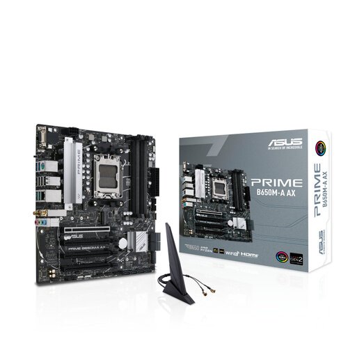 Tarjeta Madre ASUS PRIME B650M-A AX – Socket AM5 – 4x DDR5 – 4800/5200/5600(OC) MHz – HDMI – DisplayPort – VGA – USB 2.0/3.2 – Micro ATX – PRIME B650M-A AX
