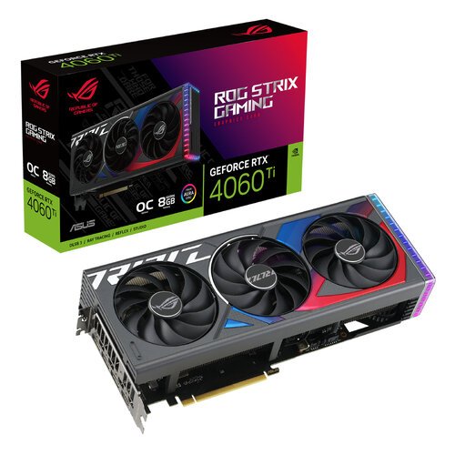 Tarjeta de Video ASUS ROG Strix GeForce RTX 4060 Ti OC Edition – 8GB – 128-bit – PCI-E 4.0 – GDDR6 – HDMI – DisplayPort – ROG-STRIX-RTX4060TI-O8G-GAMING