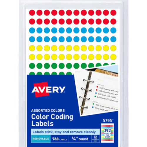 Etiqueta Avery 5795 – Circulo – 760 Etiquetas – Multicolor – 5795