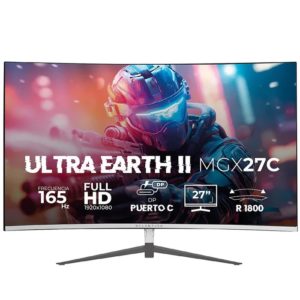 Monitor Gamer Balam Rush ULTRA EARTH II MGX27C - 27" - Full HD - 165Hz - HDMI - DisplayPort - Curvo - Blanco - BR-938280