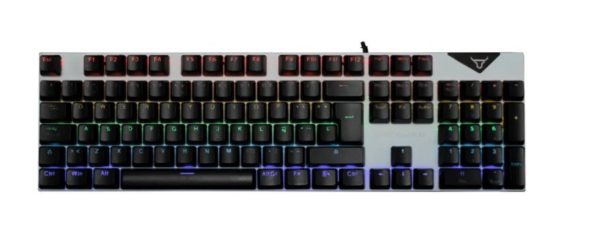 Teclado Gamer Batauro Brangus - Alámbrico - Español - RGB - Switch Rojo - Plateado - BRG-600-WRD