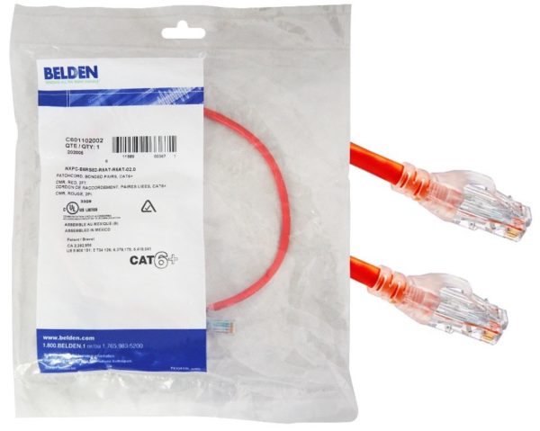 Cable de Red Belden - Cat6 - RJ-45 - 0.6 m - Rojo - C601102002