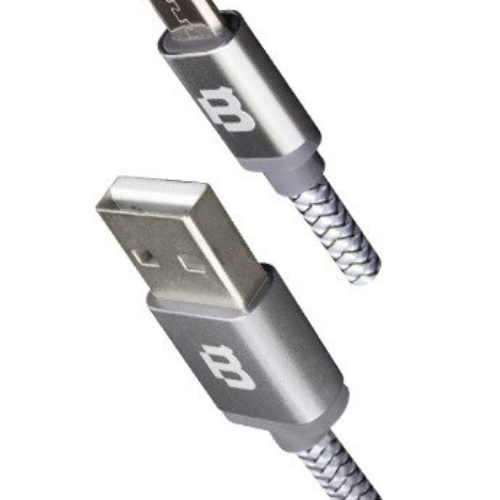 Cable USB BLACKPCS CAGYMT2M-3 – USB A – Micro-USB – 2 Mts – Macho – Gris – CAGYMT2M-3