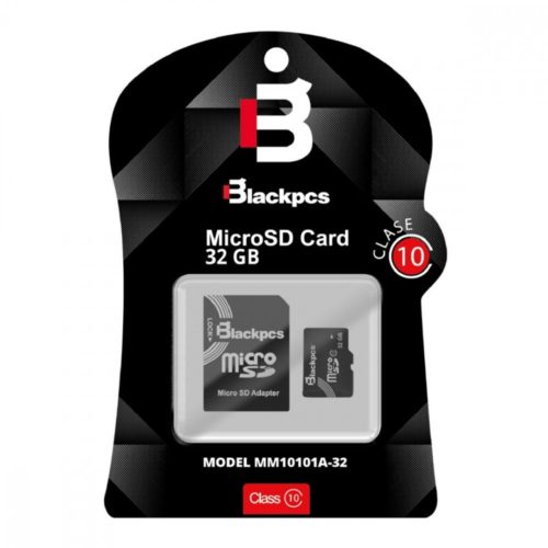Memoria MicroSDHC Blackpcs MM10101A – 32GB – Clase 10 – C/Adaptador – MM10101A-32