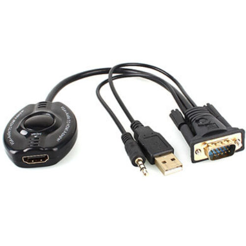 Convertidor VGA a HDMI Brobotix – Negro, VGA, HDMI+ Audio – 150620