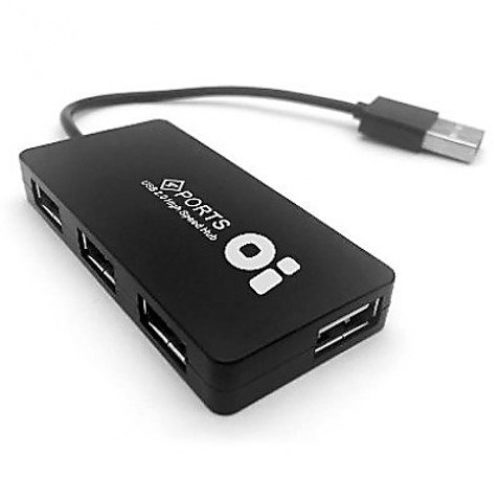 Hub BRobotix 180455 – USB 2.0 – 4 Puertos – Negro – 180455