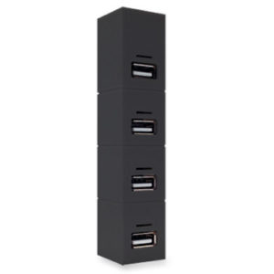 Hub USB BRobotix 180727-2 - 4 Puertos - USB 2.0 - Negro - 180727-2