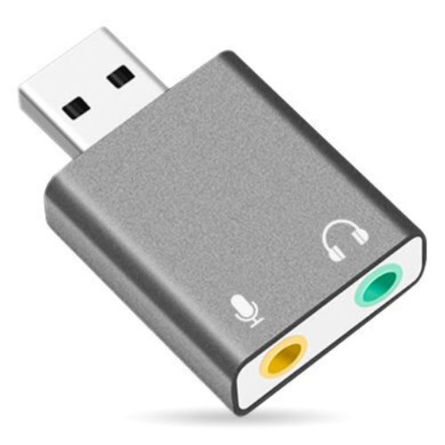 Convertidor BRobotix 263571 – USB a Audio 7.1 – 3.5 mm – Gris Metálico – 263571