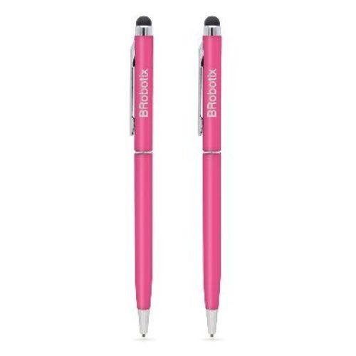 Pluma Stylus BRobotix 6000434 – Tinta Negra – Punta de Goma – 2 Piezas – Rosa – 6000434