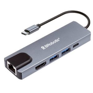 Docking Station BRobotix 6000694 - USB -C a HDMI/ 2x USB 3.0/ USB-C/ RJ45 Gigabit - 6000694