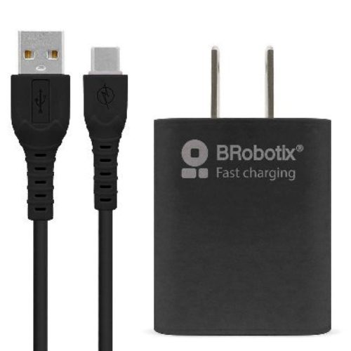 Combo Carga Rápida BRobotix 6001561 – Cargador USB – 3.0 – Cable USB-C – Negro – 6001561