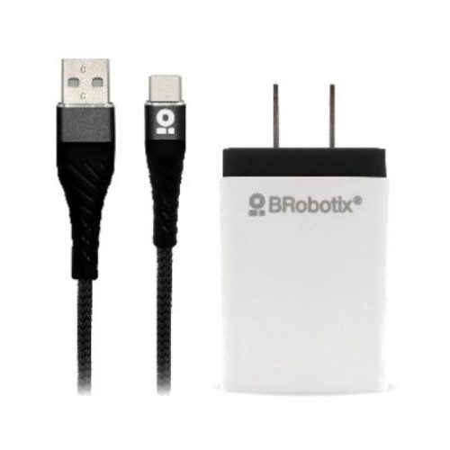 Cargador BRobotix 963325 – USB-C – Blanco / Negro – 963325