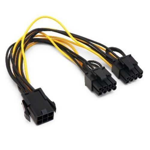 Cable Interno de Alimentación BRobotix – Adaptador PCI Express 6 Pines a 8 Pines Dual – 20cm – 963852