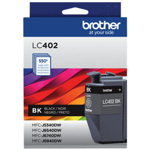 Tinta Brother LC402 – Negra – Hasta 550 Páginas – LC402BKS