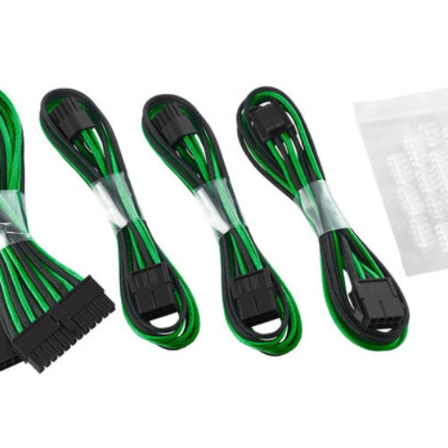 Cable de Alimentación Cablemod ModFlex Basic – Dual 6+2 Pin – Negro con Verde – CM-CAB-BKIT-D62KKG-R