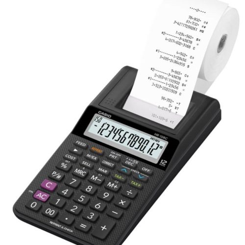 Calculadora CASIO HR-10RC – 12 Dígitos – Impresión en Negro – Rollo de 58 x 60 mm – HR-10RC