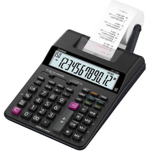 Calculadora CASIO HR-170RC – 12 Dígitos – Impresión en Negro y Rojo – Rollo de 58 mm – HR-170RC