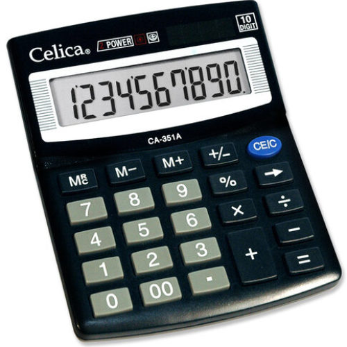 Calculadora de Semi Escritorio Celica CA-351A – 10 Dígitos – Negro – CA-351A
